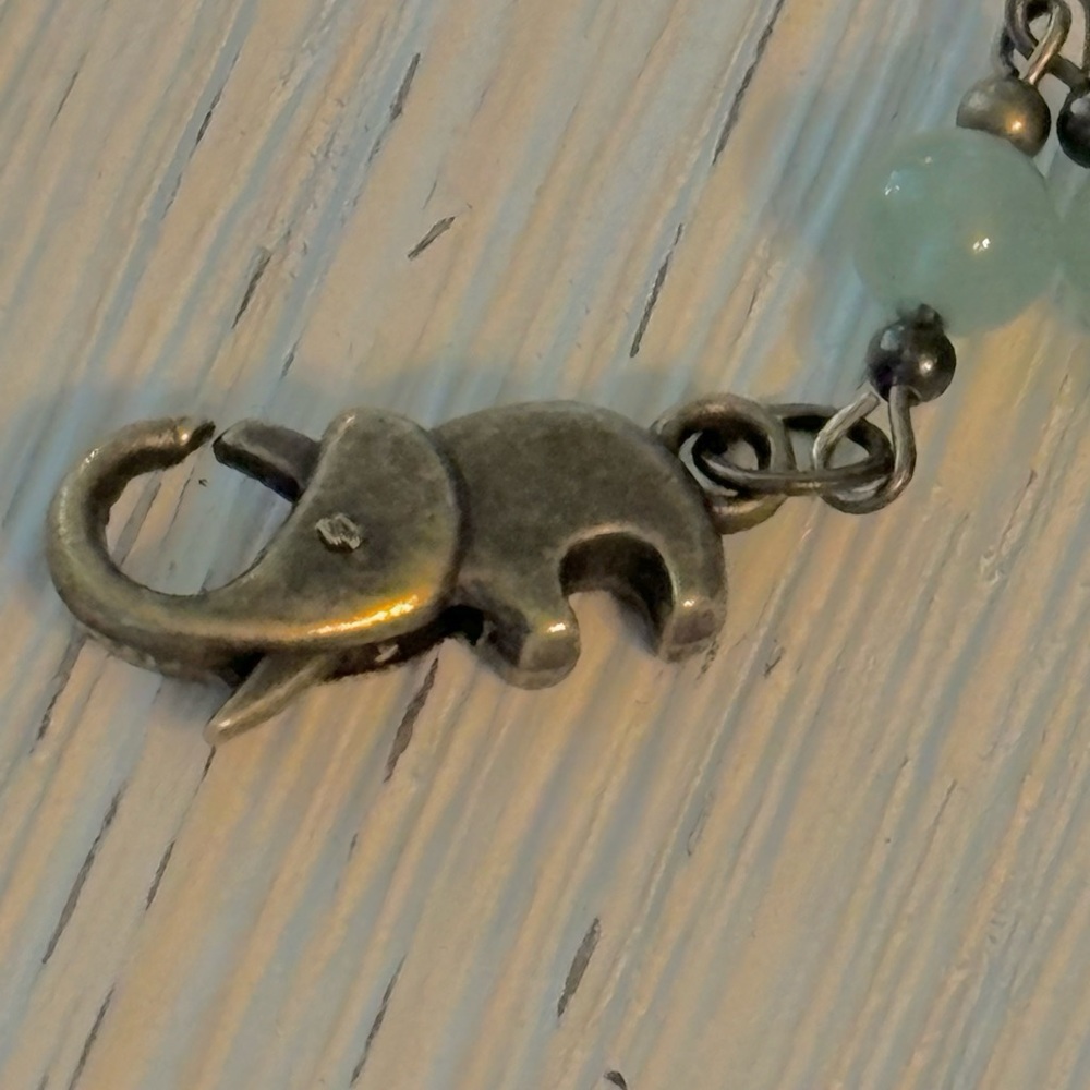 Green Aventurine Beaded Necklace w/Agate Pendant